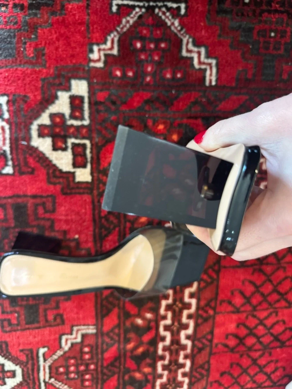 Gianvito Rossi Fume Black PVC One Band Mule